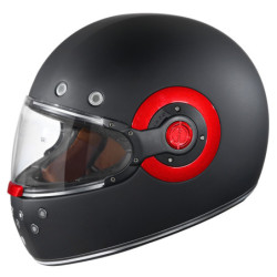 CASCO RETRO NEGRO MATE/ROJO